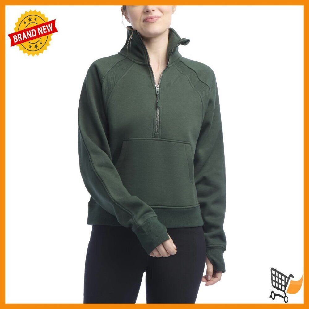 Heavy Fleece Half Zip Pullover with Kangaroo Pocket - Relaxed Fit